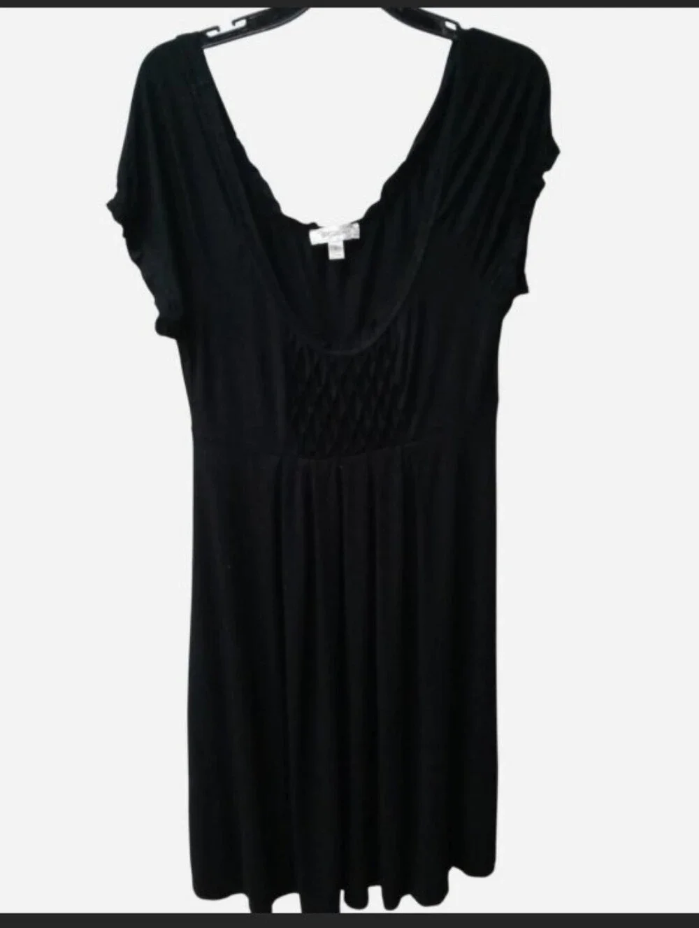 dressbarn Black Scoop-Neck Midi Dress